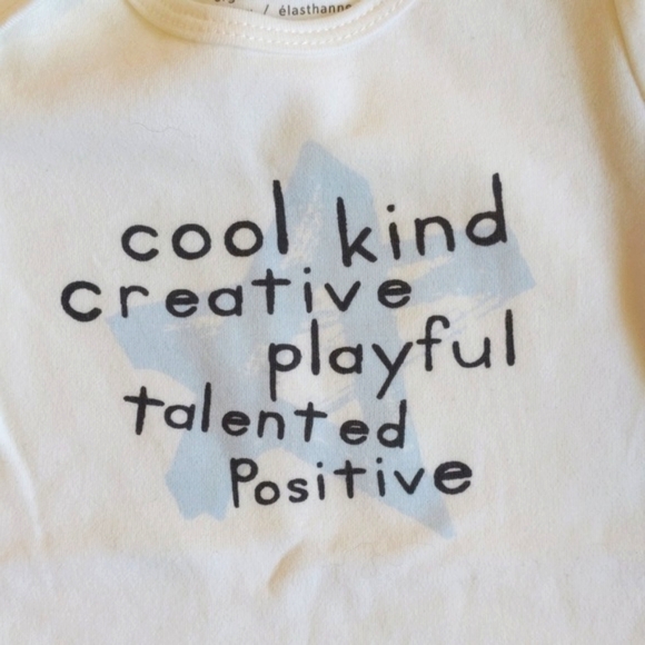 NEW indigo organic cotton graphic short sleeve bodysuit diaper shirt 6-12 month - Picture 4 of 5